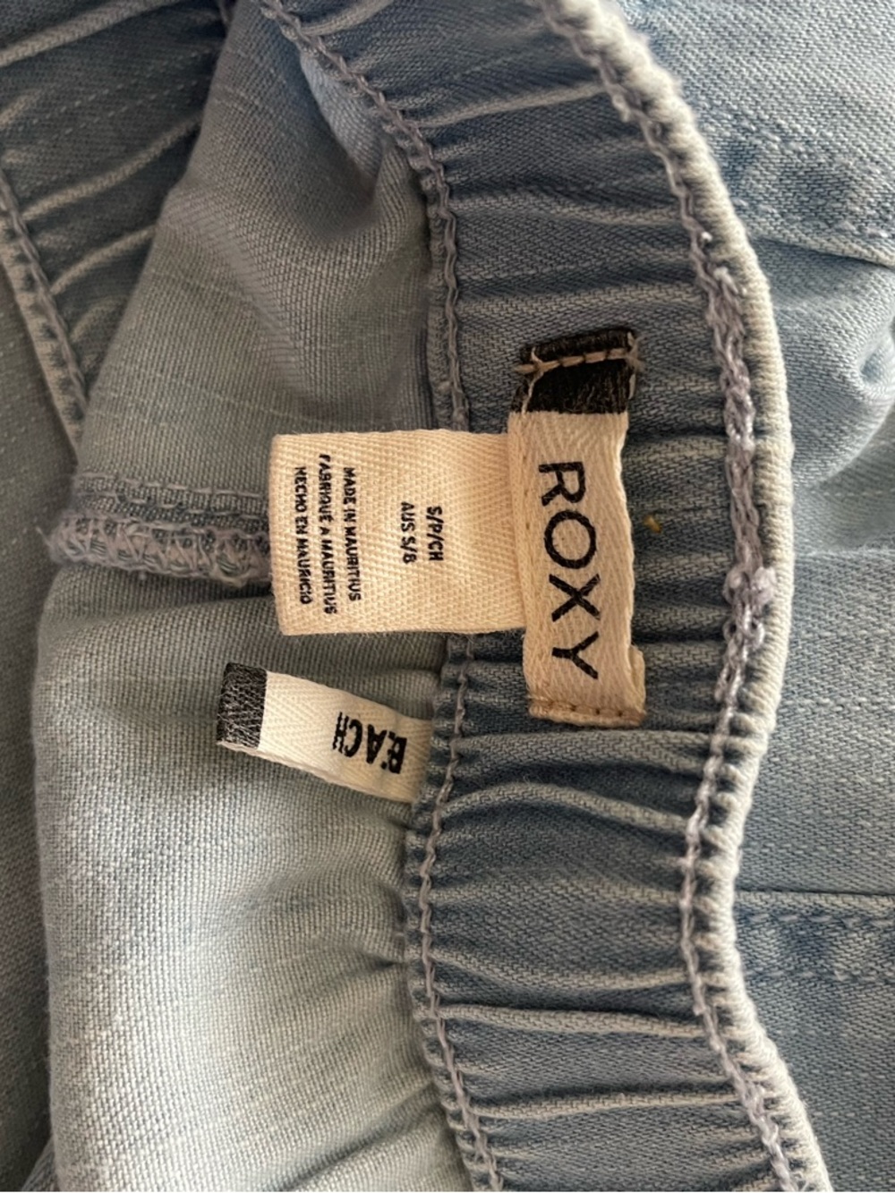 Roxy Light Blue Elastic Waist Shorts - Picture 3 of 3